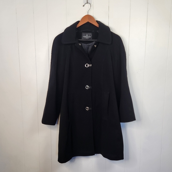 London Fog Black Classic Trench Coat Rain Jacket Size Small - Picture 1 of 8